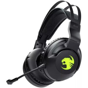 Wireless gaming headset with detachable noise cancelling microphone