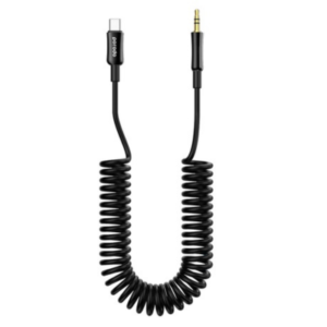 Porodo Type C to AUX Coiled Audio Cable 3.5mm 4FT