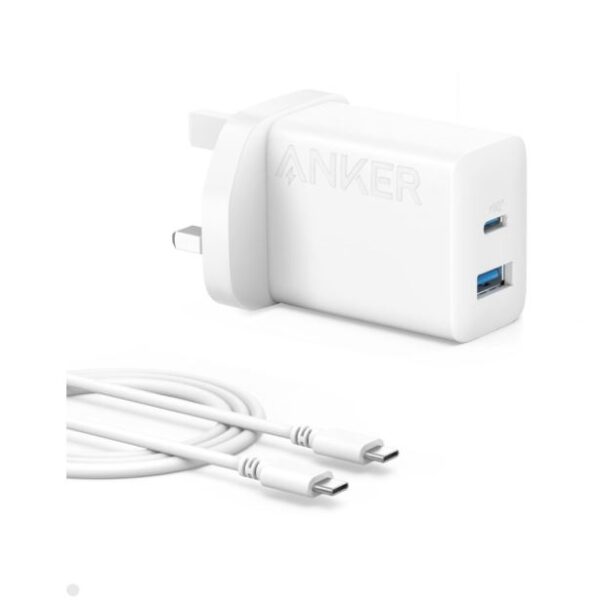 Anker USB C Charger, iPhone Charger, 20W Dual Port USB Fast Charger, Type C Charger for iPhone 1515 Pro15 Pro Max141312, iPad ProAirPods, Samsung and More USB-C Cable Included