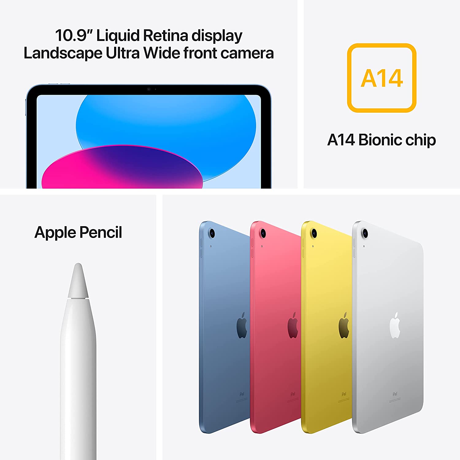 Apple 2022 10.9-inch iPad Wi-Fi 64GB Silver 10th generation