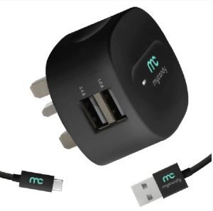 MyCandy Travel Usb Charger With Micro Usb Cable 1m Black