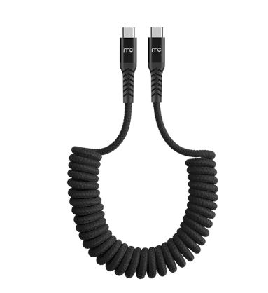 MyCandy Type C to C 60W PD Coiled Cable Black