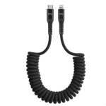 MyCandy Type C To MFI Lightning 27W PD Coiled Cable Black