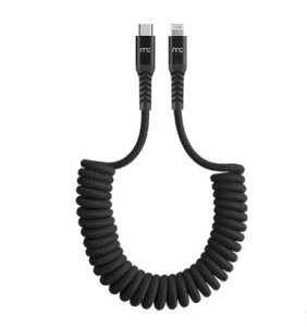 MyCandy Type C To MFI Lightning 27W PD Coiled Cable Black