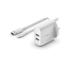 Belkin Charger USB-A Wall Charger 24W + USB-A To Lightning Cable