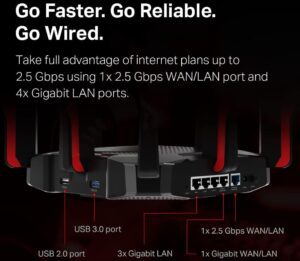 TP Link AX6600 WiFi 6 Gaming Router Archer GX90 Tri Band Gigabit Wireless Internet High-Speed Smart VPN