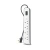 Belkin Bsv400Af2M 4-Way Surge Protection Strip With 2 Meters Cord Length - Heavy Duty Electrical Extension Socket, Durable And Robust Housing, 14Awg Capacity OnOff Switch White