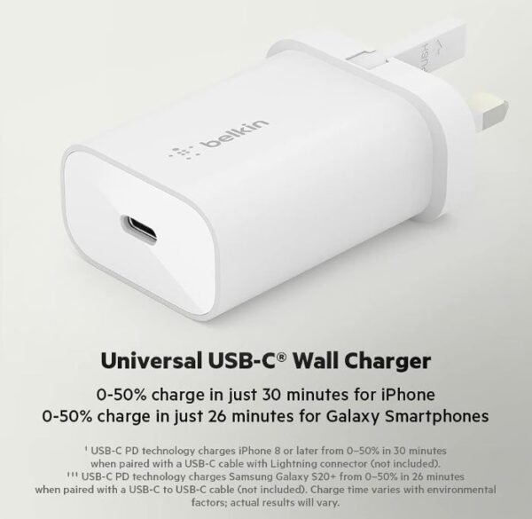 Belkin Wall Charger USB C to Lightning USB Type C Power Adapter fast charger for iPhone