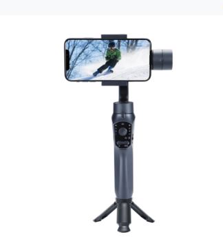 Porodo 3-Axis Gimbal Stabilizer with Advanced Face Tracking Tripod Mount 360 Rotation Phone Camera Mount Stabilizer