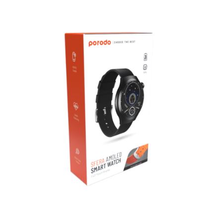 Porodo Smart Watch Sfera Round Titanium Black Smartwatch