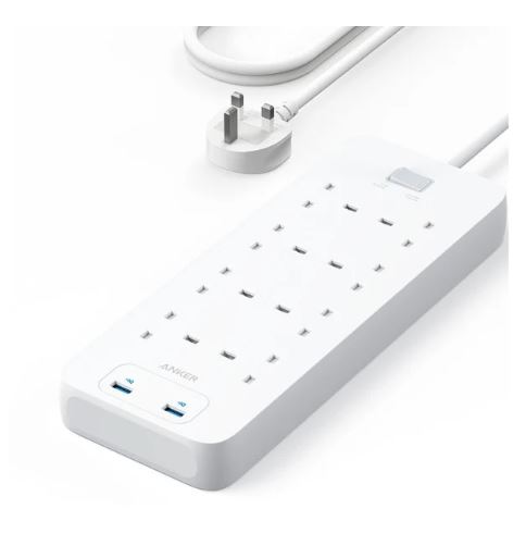 Anker 342 Power Strip with 8 AC Outlets & 2 USB Ports (12W Extension) - A9182