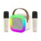 K12 Dual Microphone Karaoke Bluetooth Speaker RGB Light Two 5W Speakers White