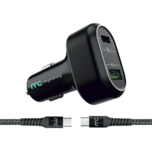 MyCandy 63W SuperFast Car Charger + Type-C to Type-C Cable (2)