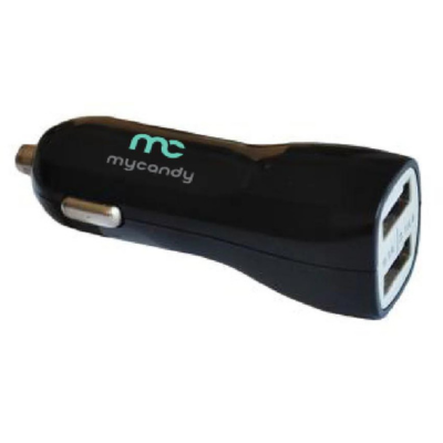 Mycandy 3.4A Dual USB Port Car Charger + USB-A To Type-C Cable 1mtr