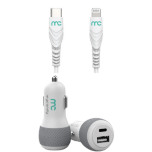 Mycandy 32W Dual Port Type-C & USB Car Charger + Type-C to Lightning Cable
