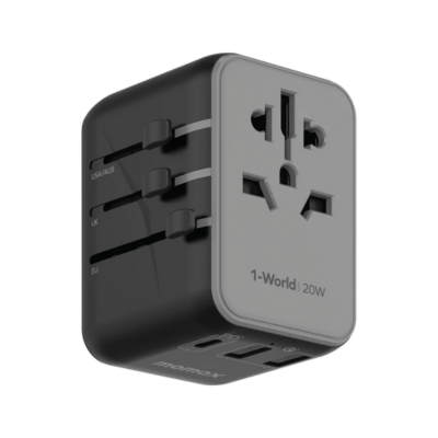 Momax 1-World 20W 3-Port Travel Charger