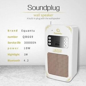 Equantu SQ669 Smart Wall Plug Quran Speaker With Remote