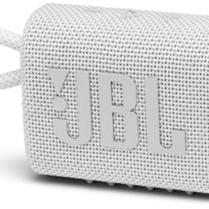 JBL Go 3 Portable Waterproof Speaker with Pro Sound, Powerful Audio, Punchy Bass White