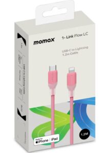 Momax DL53 1 Link Flow 35W USB-C to Lightning Cable 1.2M iphone lightning cable Pink