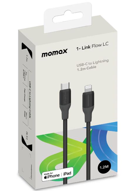 Momax DL53 1 Link Flow 35W USB-C to Lightning Cable Black apple lightning cable