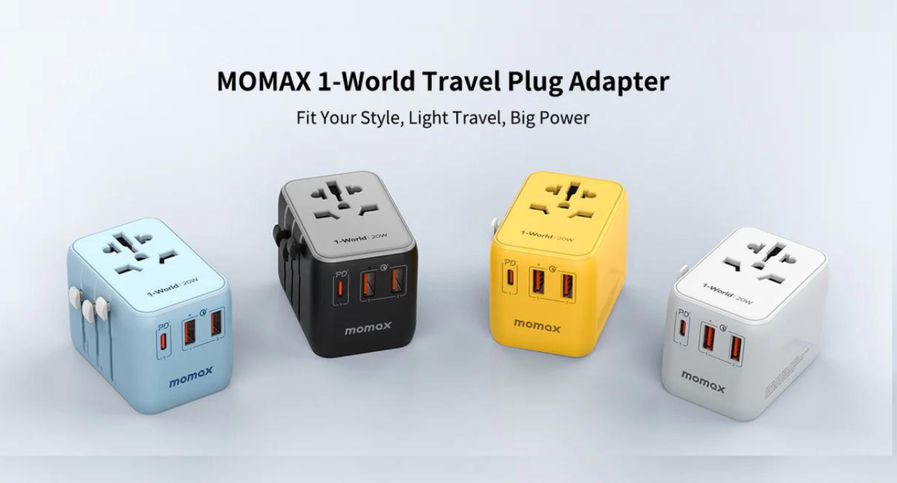 Momax 1-World 20W 3-Port Travel Charger