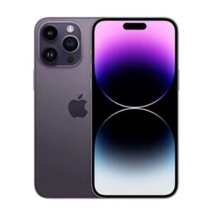 Close-up of the iPhone 14 Pro Max rear camera system with 48MP main sensor and Ultra Wide and Telephoto lenses Purple Color