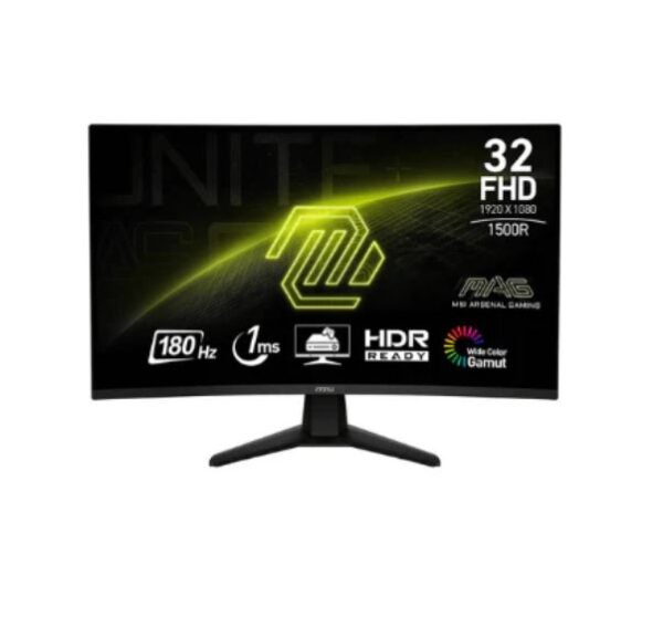 MSI 32-Inch Full HD Curved Gaming Monitor 180Hz Computer Monitor For Gaming MAG 32C6