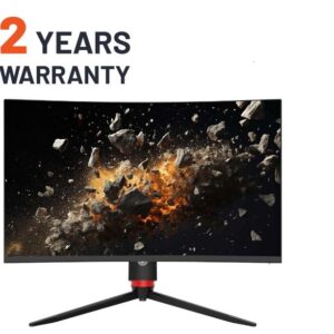 Porodo 27 Curved Gaming Monitor | 240Hz Computer Monitor For Gaming PDX546 Porodo 27 Curved Gaming Monitor With 240Hz Refresh Rate AMD FreeSync Technology Adjustable Rotating Stand CSOT Borderless Design RGB Lighting, Mount Ready Black