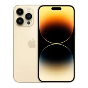 Refurbished iPhone 14 Pro Max highlighting its long-lasting battery and fast charging capabilities Gold Color