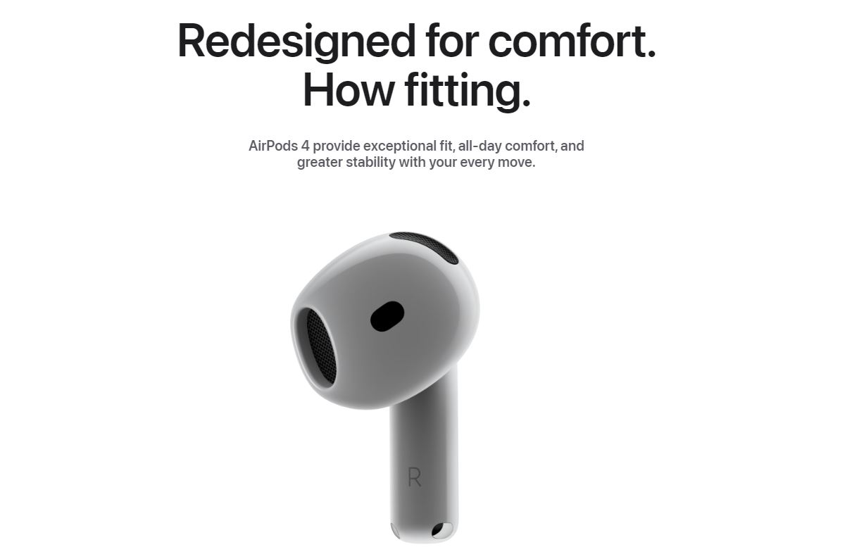 Fourth generation AirPods highlighting ergonomic fit and seamless connectivity with Apple devices.