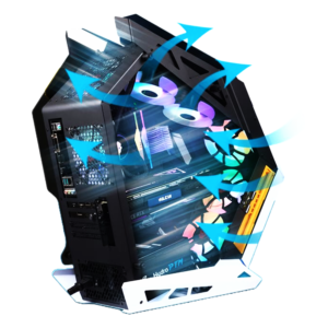 High-performance gaming PC with Intel i5-12400F processor in a modern gaming case.