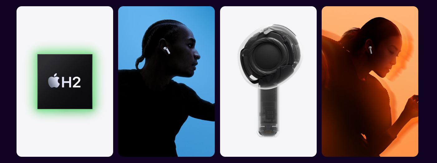 airpods apple Fourth generation AirPods highlighting ergonomic fit and seamless connectivity with Apple devices.