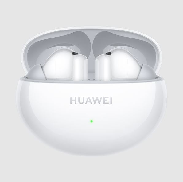 Image of HUAWEI buds displaying the three built-in microphones for clear call quality in noisy settings