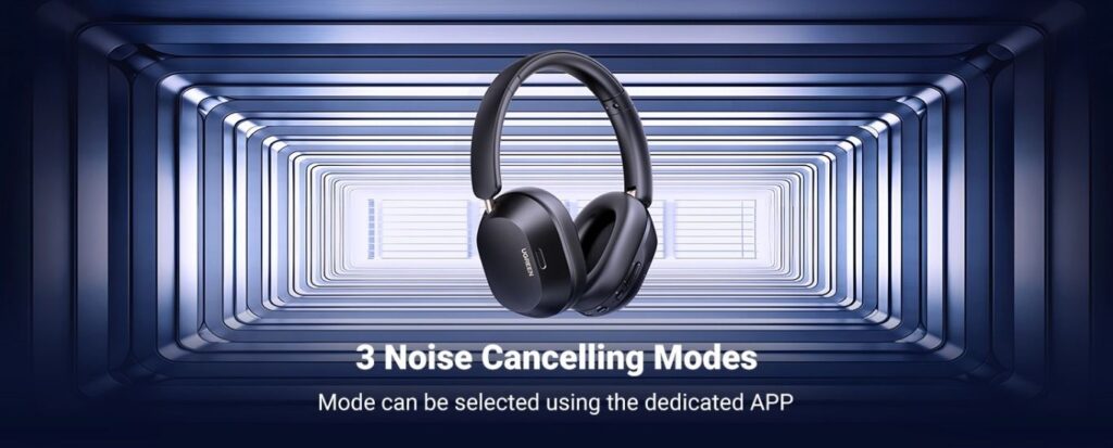 High-resolution wireless headphone by UGREEN with dual-device connection and USB-C support