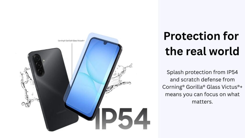 Lifestyle shot of Samsung A17 used for gaming, streaming, and daily multitasking