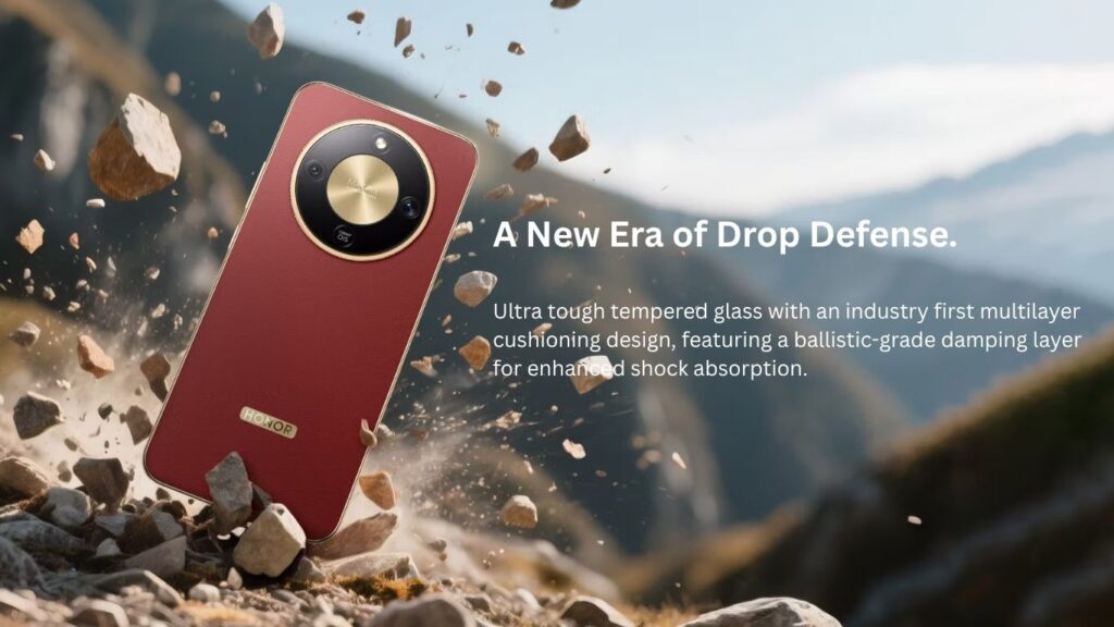 A rugged smartphone built for adventure, the HONOR X9D 5G can survive rain, dust, and drops in tough outdoor environments.