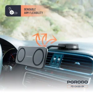 Porodo Vacuum Adhesive Magnetic Car Mount Black 1