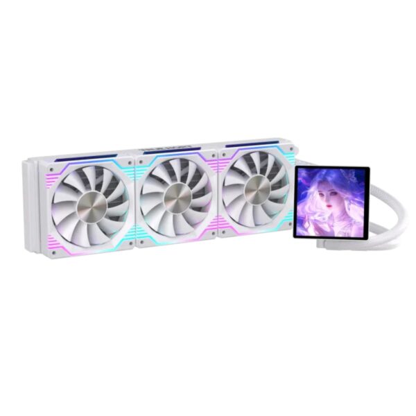 Premium liquid cooler for Intel and AMD CPUs with ARGB illuminated pump block