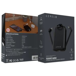 Mini power bank 4000mAh portable charger attached to keychain