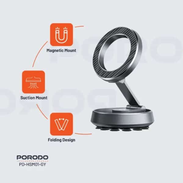 Mount MagSafe Duo Magnetic & Suction Phone Holder – Front View