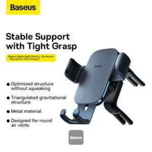 Premium Phone Holder for Round Air Vents with Strong Gravity Lock System
